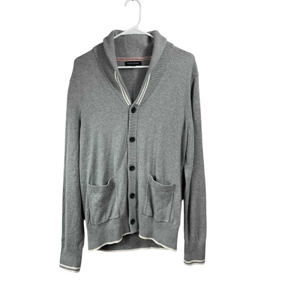 Banana Republic Size Medium Cotton Modal Shawl Collar Preppy Cardigan Sweater